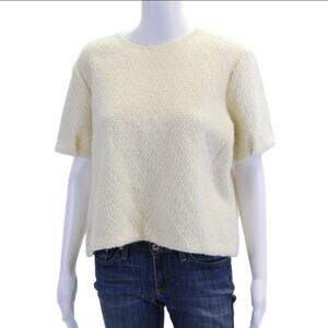Raoul Anthropologie Wool Blend Cream Boucle Cropped Top 42 10